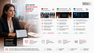 Modalidad de transcripción adecuada para un arbitraje